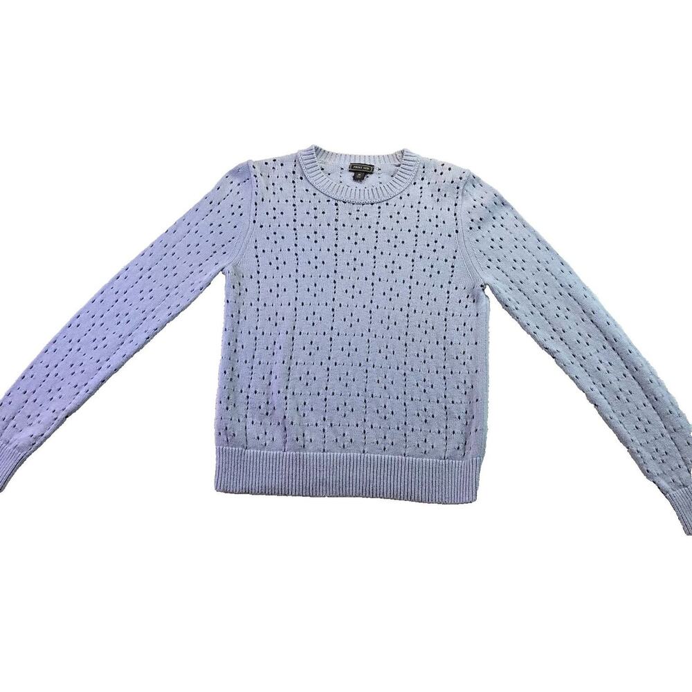 Lavender Light Purple Point‎ Sur Pointelle Spring Sweater Women's Size Medium